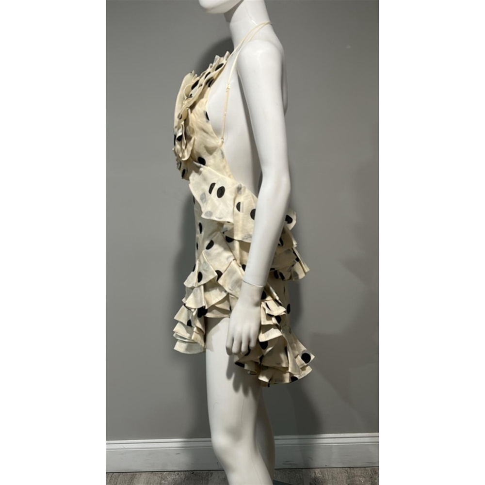 Zimmermann Black and White Polka Dot Crush Ruffle Mini Dress Size 4/6 (1) - Picture 13 of 13